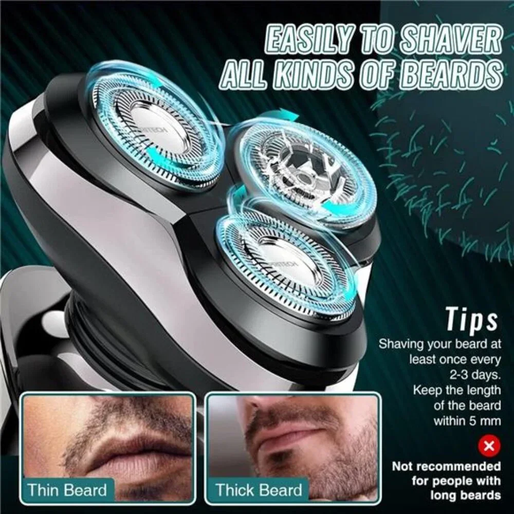 Electric Razor for Men - Rechargeable Electric Shaver for Men, Rechargeable